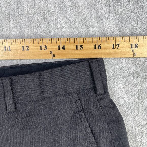 Brooks Brother Dress Pants Men's W34 (32) Gray 100% Wool Straight Leg - Picture 10 of 13